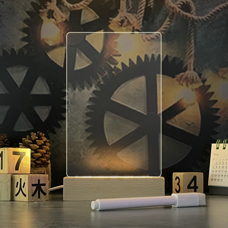 Creative LED Note Board Night Light with USB Message Board and Pen