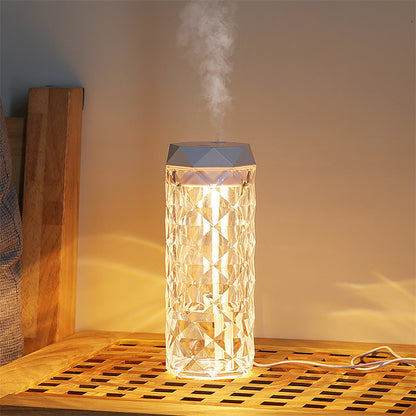 Crystal Lamp Air Humidifier – Color-Changing Night Light with Cool Mist & LED Atmosphere