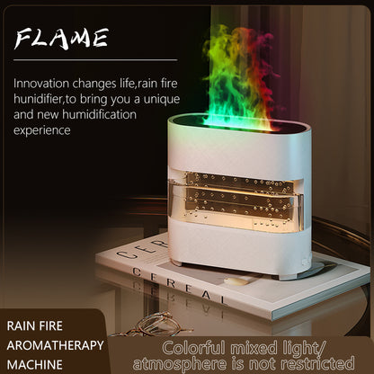 Rain Cloud Fire Humidifier – 2024 Water Drip Aroma Diffuser with Simulated Flame Effect