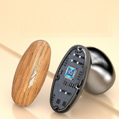 M35 Bluetooth Headset – Wood Grain TWS Earbuds with Noise Reduction & Power Display