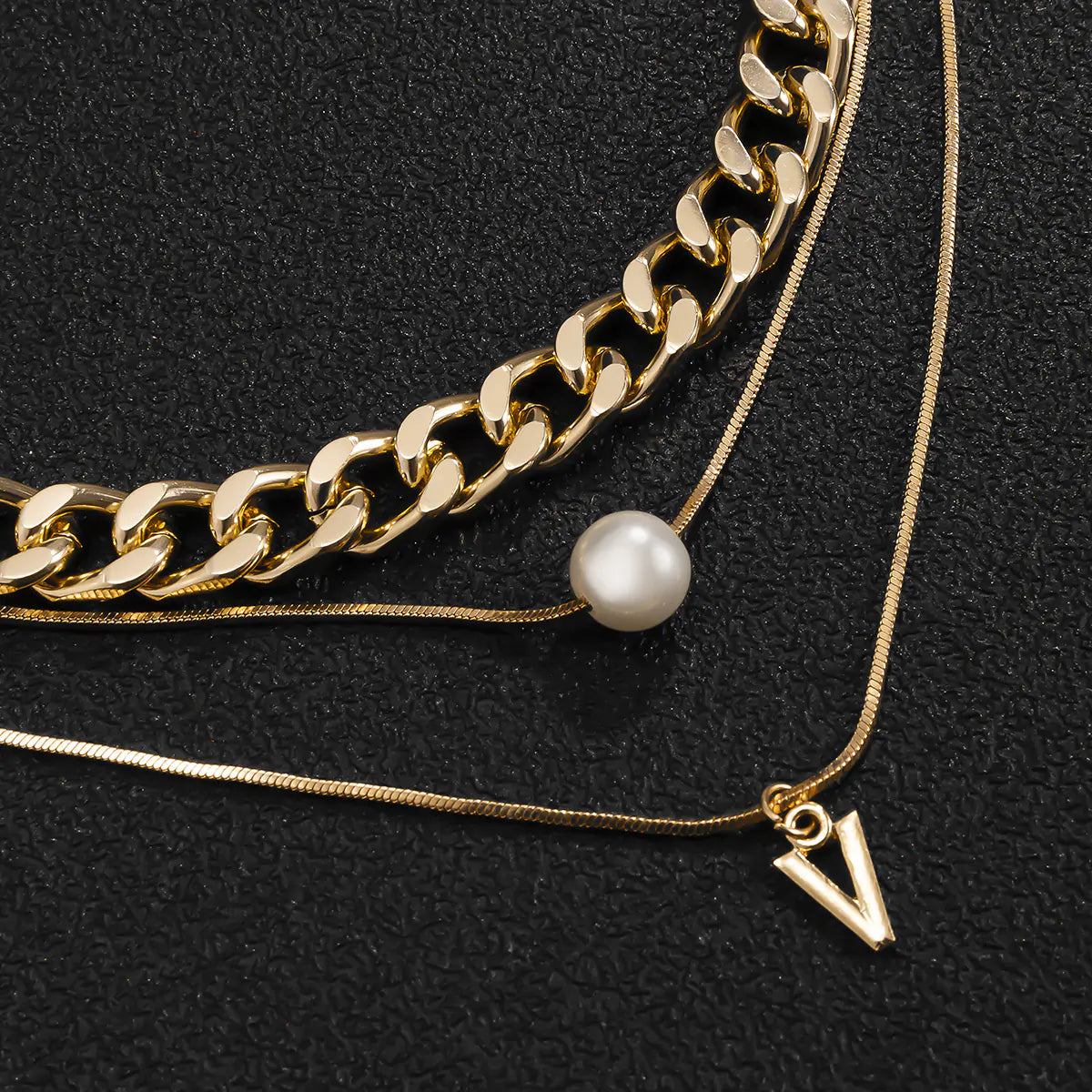 Modern Men's Pearl Triangle Necklace