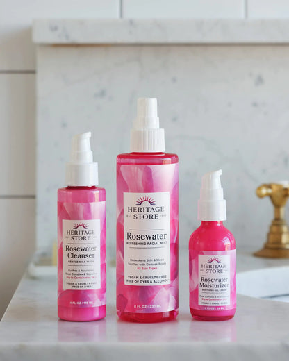 Rosewater Radiance Mist - Vegan and Cruelty-Free Facial Spray, 12oz