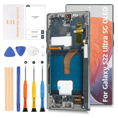 S22 Ultra 5G OLED Display Assembly with Phantom Black Frame